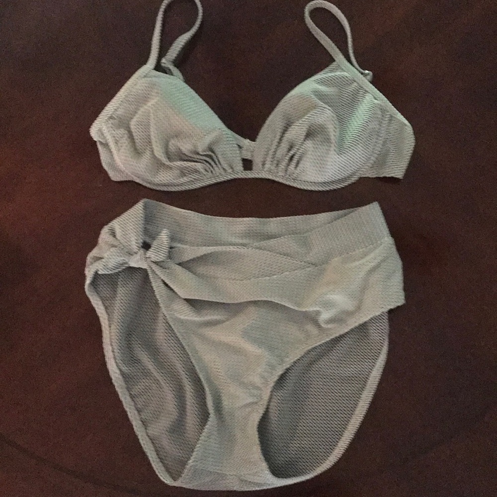 Silver bikini.
